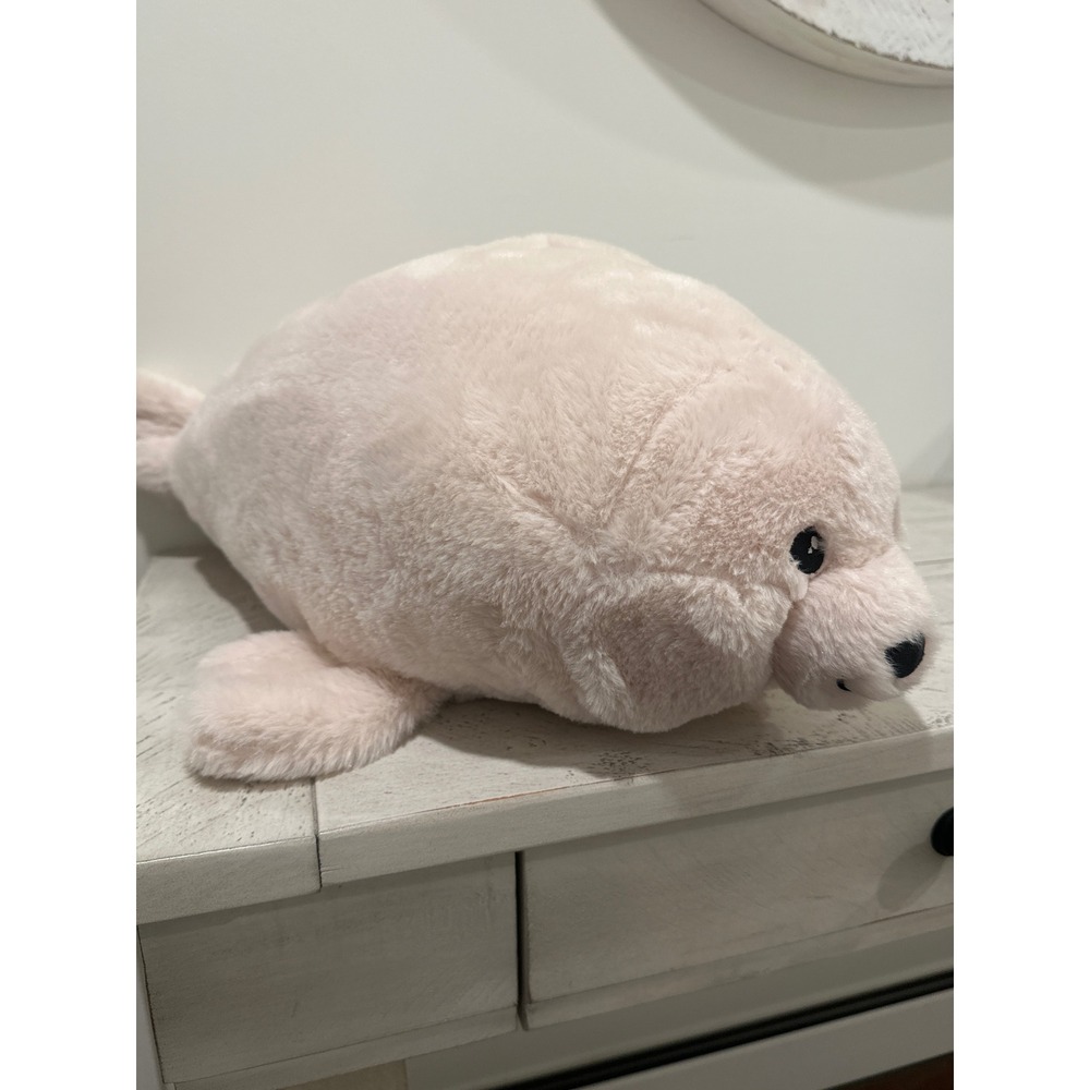 Earth Pals Plush Harp Seal Stuffed Animal Pink Cream Recycled Petting Zoo 16in